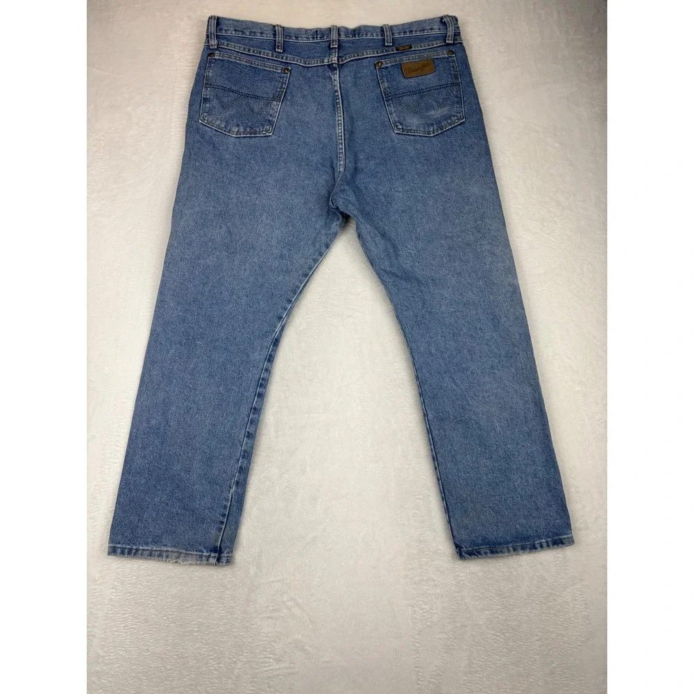 Wrangler George Mens 40x30 Jeans Cowboy Cut Denim Medium Grungy Wash